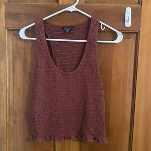 American Eagle “Soft & Sexy” Maroon Smocked Tank Size L